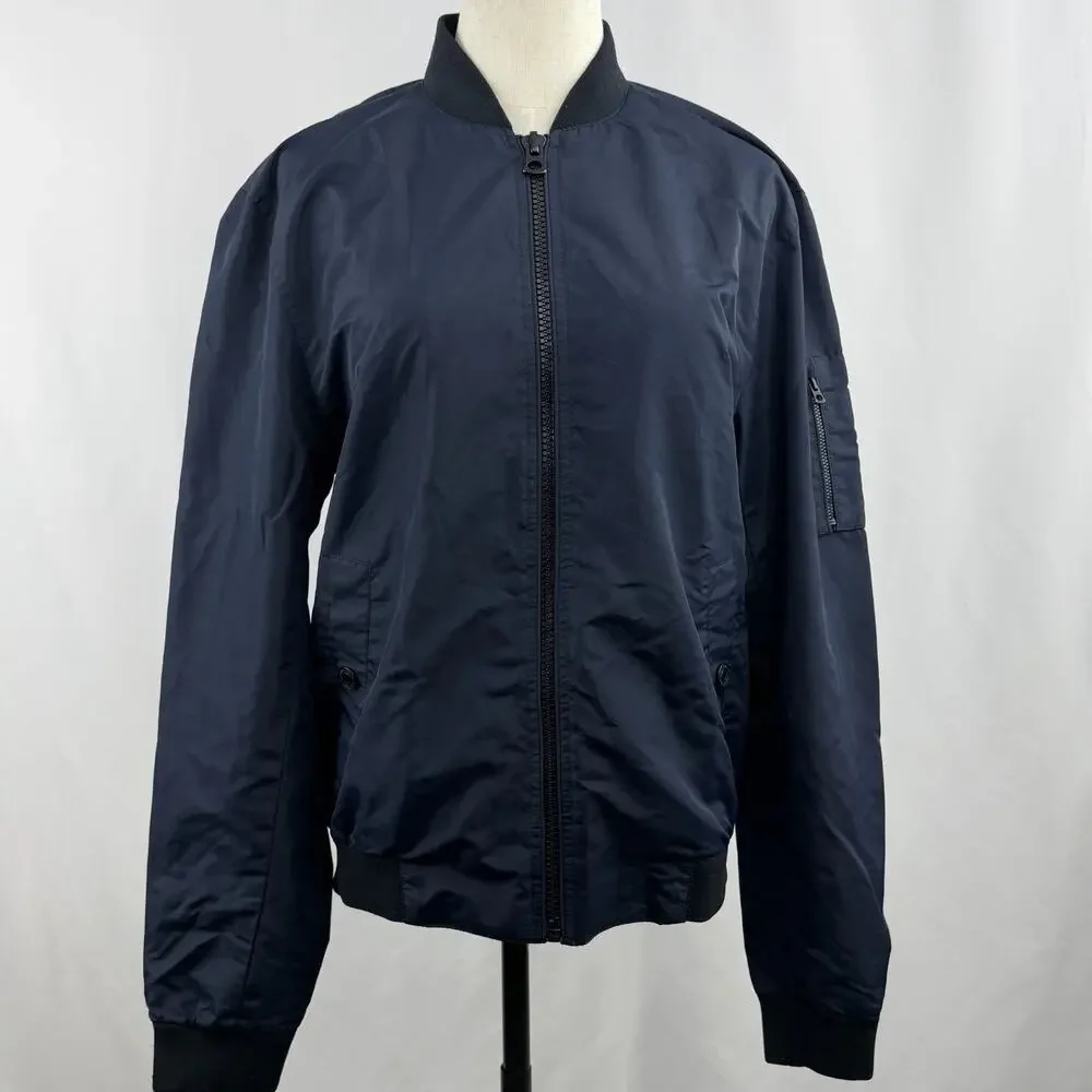 Lucky Brand Men’s Lightweight Bomber Jacket Navy Mesh Lined Size Medium